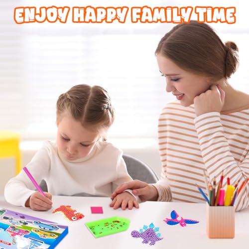Labeol Diamond Art Kits for Kids with 5D Diamond Creat Your Own GEM Keychains Arts and Crafts for Kids Ages 8-12 Christmas Stocking Birthday Gifts for Kids 6+ - style: Dinosaur