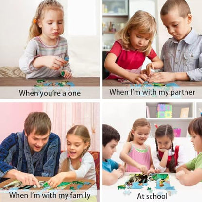 60 Piece Educational Puzzles for Kids Ages 4-8 Jigsaw Puzzle Games in Reusable Metal Box, Learning Toys with Extra Thick Safe Pieces for Boys & Girls - color: U1-6axy-6ewh