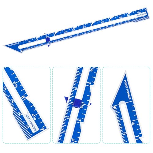 3Pcs Sewing Gauge,Sewing Measuring Tools with Sliding Marker Seam Guide Ruler Include 5-in-1 Hem Gauge Ruler and Metal Sewing Ruler for Knitting Crafting Sewings Hemming Quilting Crafting