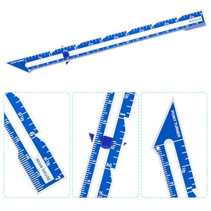3Pcs Sewing Gauge,Sewing Measuring Tools with Sliding Marker Seam Guide Ruler Include 5-in-1 Hem Gauge Ruler and Metal Sewing Ruler for Knitting Crafting Sewings Hemming Quilting Crafting