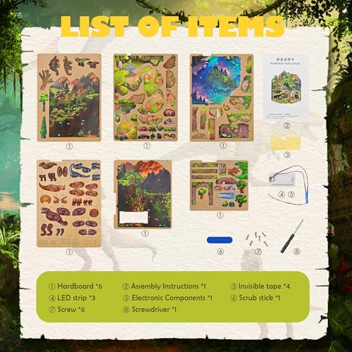 Book Nook Kit, Dinosaur Secret Realm 3D Wooden Puzzle Diorama - color: Dinosaur Secret Realm