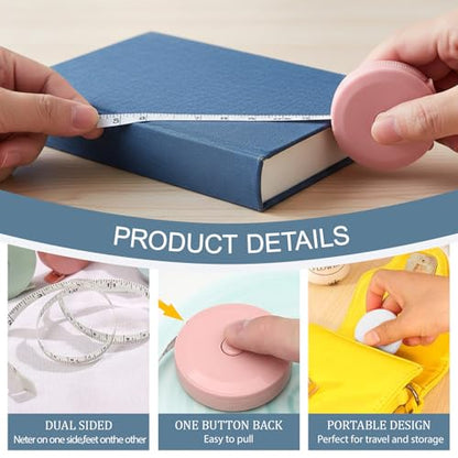4Pcs Soft Tape Measure for Body Fabric Sewing Tailor Cloth Knitting Craft Measurements, 59 Inch Portable Measuring Tool, Mix2 - color: Mix2