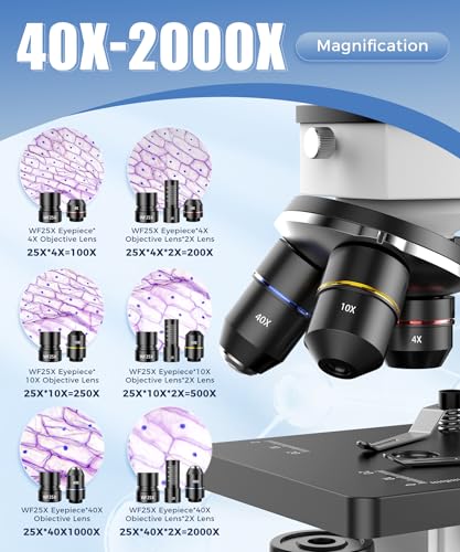 PalliPartners Compound Microscope for Adults & Students, White