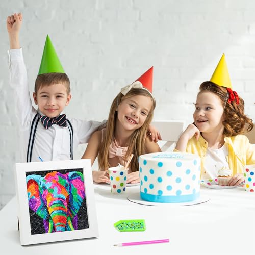 Libfx Diamond Art Kits for Kids with Frame Diamond Art for Girls Boys Beginners Arts and Crafts Birthday Gifts (Elephant) - color: Elephant