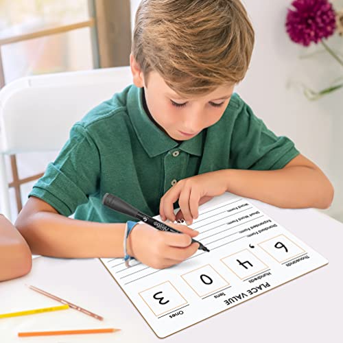 SCRIBBLEDO Place Value Board 9" x 12" Double Sided Dry Erase Boards for Kids for Teaching Place Values from Billions to Decimal Numbers Math Manipulative Lapboard for Home School and Classroom - style: 1 Board