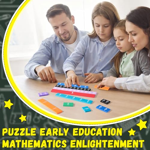 6 Sets Fraction Tiles, Math Manipulatives for Classroom, Vivid Color - color: Vivid Color