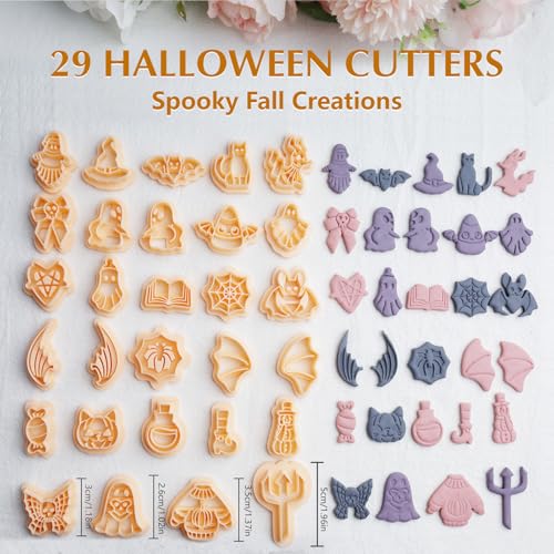 70 Pcs Fall Winter Polymer Clay Cutters, Halloween Thanksgiving Christmas