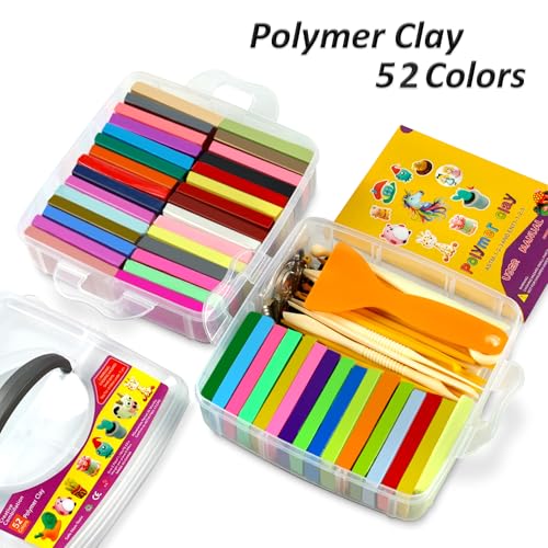 Aestd-ST Polymer Clay 52 Colors, Oven Bake Modeling Clay for Kids & Artists - color: 52 Colors