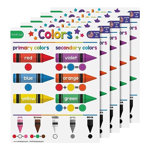 FoldCard Colors Chart Educational Poster 8.5x11 5pk - color: Colors
