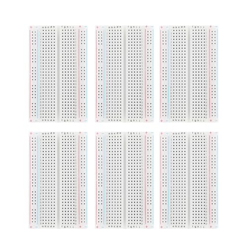 6pcs 400 Point Breadboard Kit, Solderless PCB Breadboard Prototype Circuit Kit for Arduino Project Small Bread Board Electronics for Circuits PCB Prototype Board.