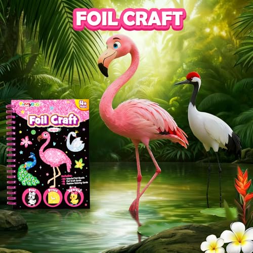 FUNNYB&G Foil Art Craft Kit for Kids, Sparkly Birthday Gift Toy for Girls - style: Birds