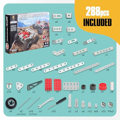 Metal Model Car Kit,288 Pcs STEM Set,STEM Building kit for Age 8+