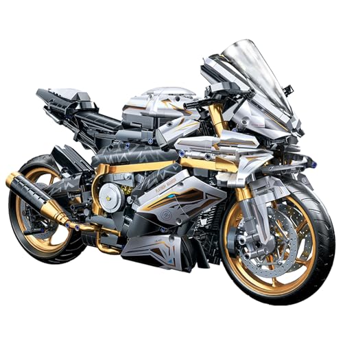 OOIEWPQ 2078 Piece 1:5 Motorcycle 1000 RR Large-Scale Building Blocks Set