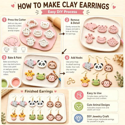 12pcs Jungle Dino Animal Clay Cutters - color: Animal-2026