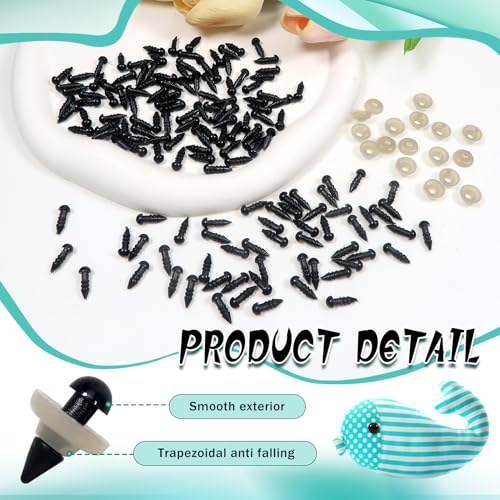 TOAOB 150pcs 5mm Safety Eyes for Amigurumis Craft Crochet Eyes - size: 5mm
