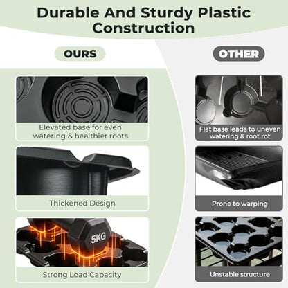 homenote 4 Inch Seed Starter Trays 2 Pack with Humidity Dome - size: 4 Inch, style: 2 Pack Tray+Nursery Pots+Humidity Dome