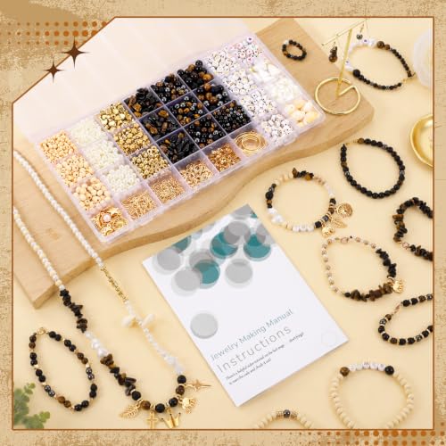 Wurosi Jewelry Making Supplies Kit, Bracelet Making Kit for Adult - color: Black Gold