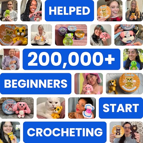 Cookie Box Crochet Kit for Beginners, Whale Luna - color: Blue and White