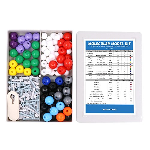 Swpeet 252 Pcs Molecular Model Kit for Inorganic & Organic Molecular Model Teacher and Student Kit - 86 Atoms & 153 Links & 12 Orbitals & 1 Short Link Remover Tool - style: 252 Pieces Molecular Model Kit