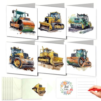 DDGYP DIY Diamond Art Kits for Adults, Greeting Cards for Holiday Birthday - color: Excavator