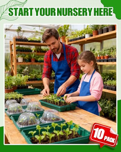 10 Pack 14.8"x9.6" Seed Starter Trays No Drain Holes for Microgreens - size: 10 Pcs