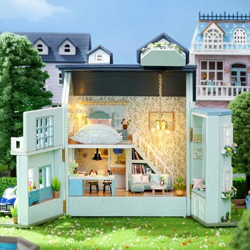 CUTEROOM DIY Miniature House Kit Wooden Craft Gift for Adult-Warm Manor