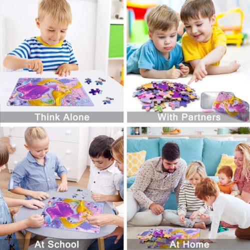 LELEMON Puzzles for Kids Ages 4-6, 60 Piece Puzzles for Kids Ages 3-5 - color: Curly Hair Girl