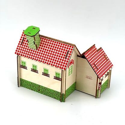 Log Cabin 3D Wooden House Puzzle,DIY Mini Building Model Kit，014 - color: 014
