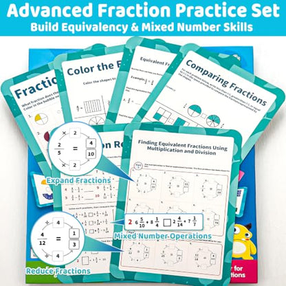 210PCS Magnetic Fraction Playbook, Magnetic Fraction Book - size: 12.5*10.9in