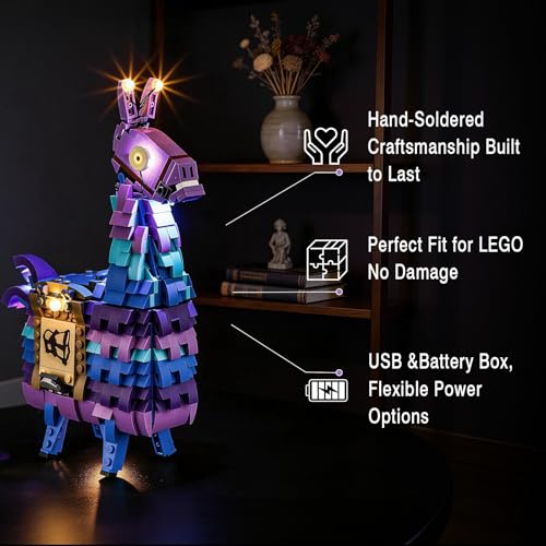 Vaodest Led Light for Lego 77071 Fortnite Supply Llama Blocks Model,Design and Configuration Compatible with Model 77071(Led Light Only, Not Building Block Kit) - style: 77071 Fortnite Supply Llama Set