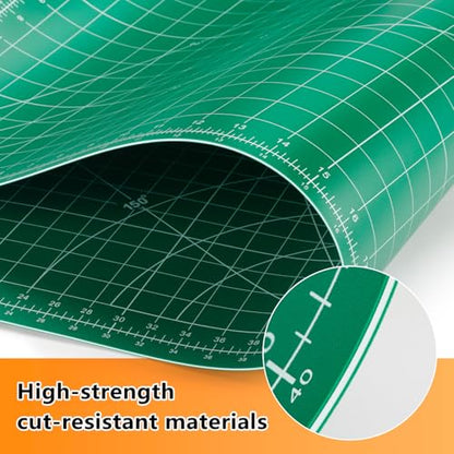 Ecraft 2-Pack 24"x36" Self-Healing Sewing Mat: Large Double-Sided Green 5-Ply Hobby Mat, A1 Rotary Cutting Mat for Sewing, Quilting & Fabric Crafts - color: Green, size: 24" x 36"（2-Pack）