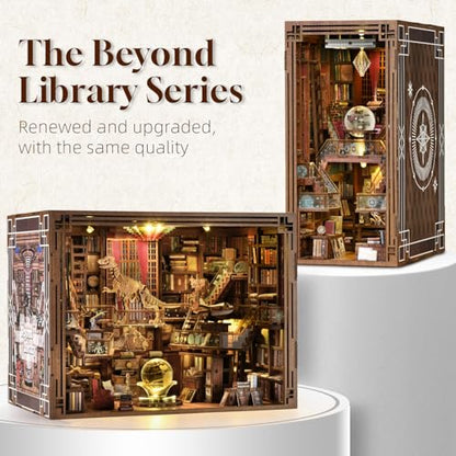 MiniCity Book Nook Kit, DIY Miniature Dollhouse Booknook Kit with Led Light and Dust Cover (Beyond Library Max) - color: Multicolor