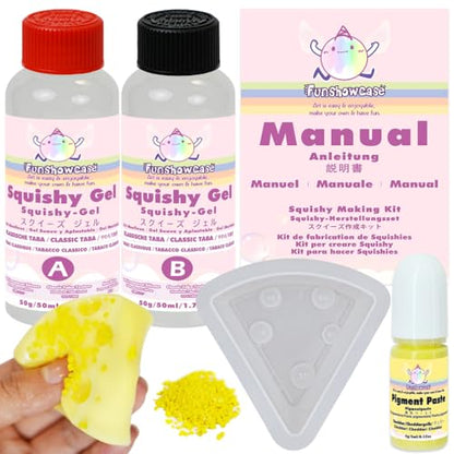 Taba Squishy Cheese Kit Gel+Silicone Mold+Pigment+Sprinkles - color: Cheese