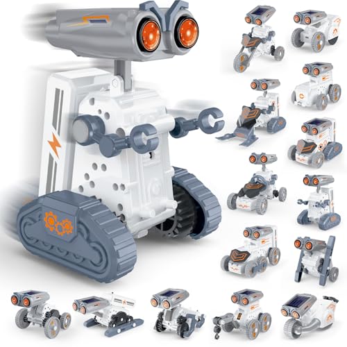 STEM Solar Robot Building Kit, 14-in-1 Education Building Toys for Kids 8-12, DIY Two Acitvited Mode Educational Science Kits Birthday Gifts for 8 9 10 11 12 13 Years Old Boys Girls Teens - size: 14 in 1