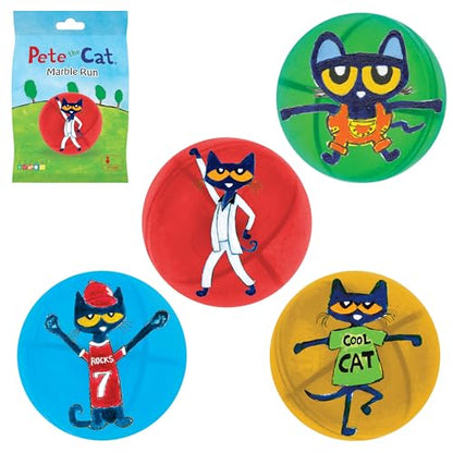 PicassoTiles Magnet Marble Run Tiles Pete The Cat Themed Character Marbles for Magnetic Building Block Construction Tile Maze Structures STEM Learning Pretend Play Fun Toys Girls Boys Ages 3+ PTG02 - style: PTG02