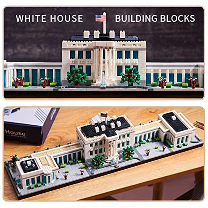 JXRLMB Architecture White House Modle Kit Micro Building Blocks Sets for Adults World Famous Landmark Collection Set U.S. Capital 3520 PCS for Teens 14+ - color: White House