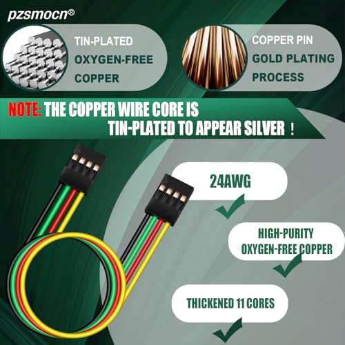 10 Sets / 60 Pcs for Dupont 2.54mm 4-Pin Connector Kit 24AWG 20cm - size: 4-Pin, style: Female to Female