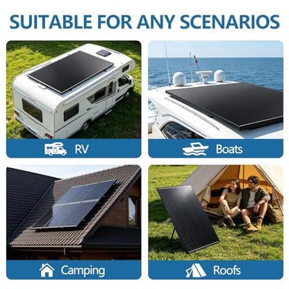 400W Solar Panel for Power Stations 12Volt/24 Volt 25% High-Efficiency ﻿ - size: 200W 2PCS