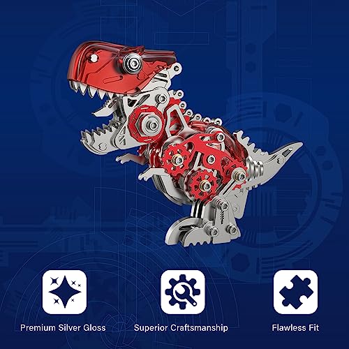 FILASLFT 3D Metal Puzzles for Adults,Dinosaur Model Tyrannosaurus Rex - color: B6-tyrannosaurus Rex-red