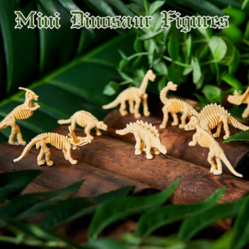 Lewtemi 240 Pcs Mini Dinosaur Skeletons for Sand Dig and Science Play