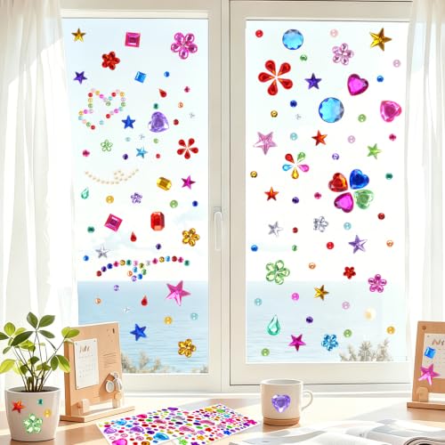 10000+Pcs Gem Stickers, 19 Sheets Rhinestone Stickers, Diamond Stickers