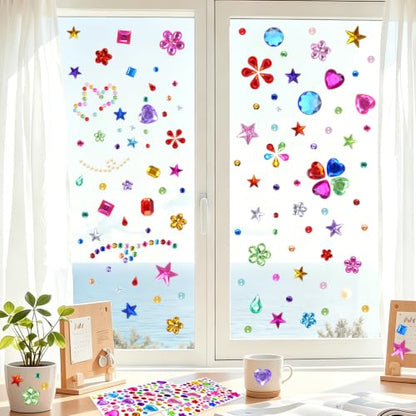 10000+Pcs Gem Stickers, 19 Sheets Rhinestone Stickers, Diamond Stickers