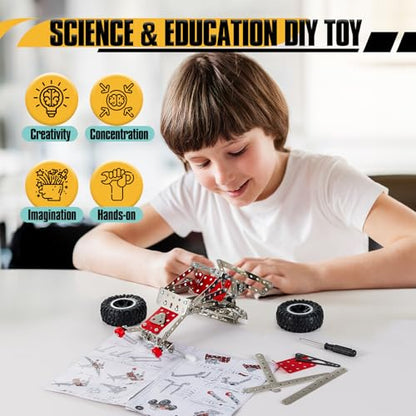 Metal Model Car Kit,288 Pcs STEM Set,STEM Building kit for Age 8+