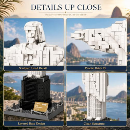 Architecture Christ The Redeemer Statue Building Blocks Sets Brazil Jesus Building Kits Model Toys Gift for Adults Kids Teens 973 PCS - style: Christ The Redeemer