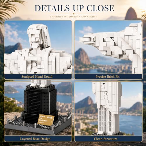 Architecture Christ The Redeemer Statue Building Blocks Sets Brazil Jesus Building Kits Model Toys Gift for Adults Kids Teens 973 PCS - style: Christ The Redeemer