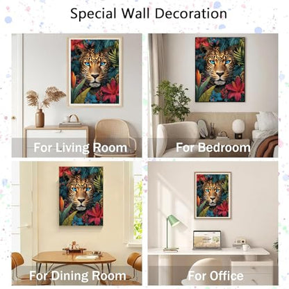 TOPCLTV Animal Diamond Art Kits for Adults,5D Leopard Diamond Painting Kits - color: HS003-1