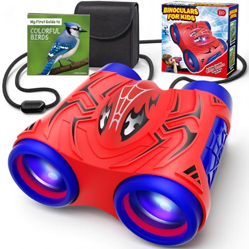 Boy Toys Age 3-12,Binoculars for Kids with Bird Watching Manual&Compass
