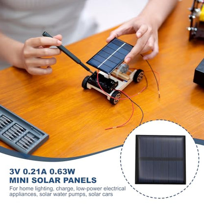 MECCANIXITY 4PCS 3V 0.63W 0.21A Mini Solar Panels, Small Solar Photovoltaic Power Cells Charge DIY Electric Toy Materials Kits