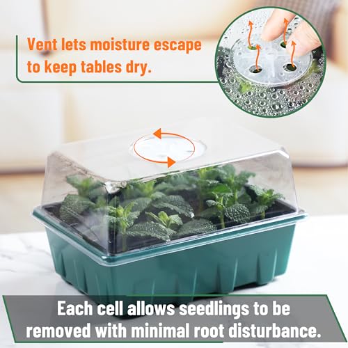 Mr. Pen- Seed Starter Tray Kits, 6.6"x4.6", 10 Set, Total 120 Cells - size: 12-Cells 10-Pack