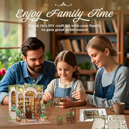 CUTEBEE Book Nook Kit - DIY Miniature House Dollhouse Kit for Adults